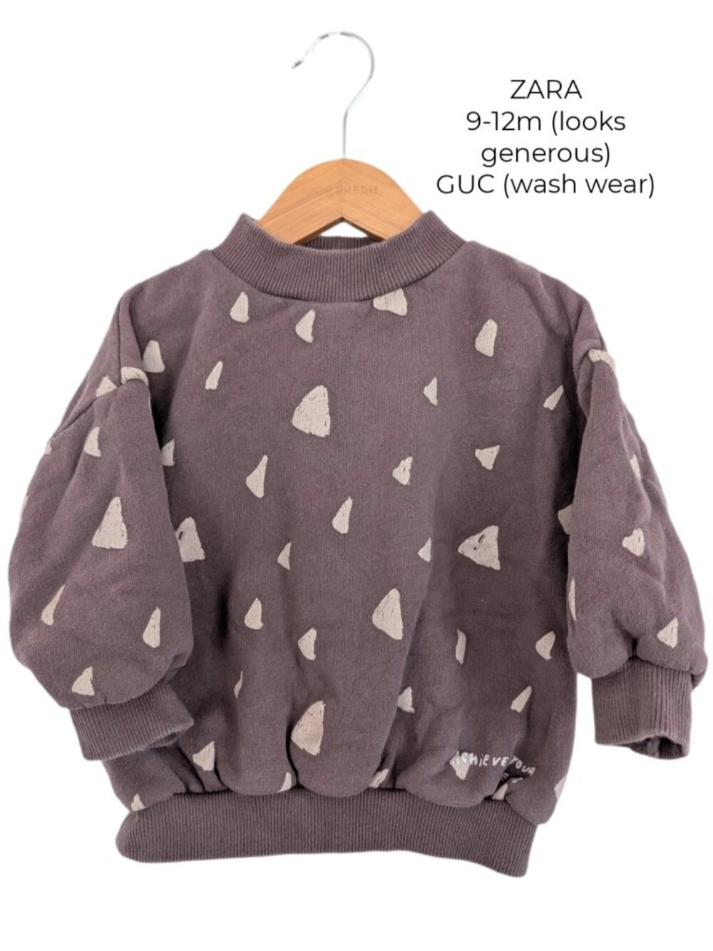 ZARA Brown Shapes Crewneck Pullover Cozy Sweater 9-12m‎